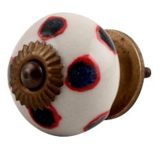 Navy Blue Dot Ceramic Cabinet Knob Online